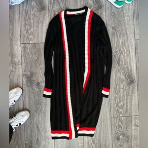 Boohoo long striped cardigan
